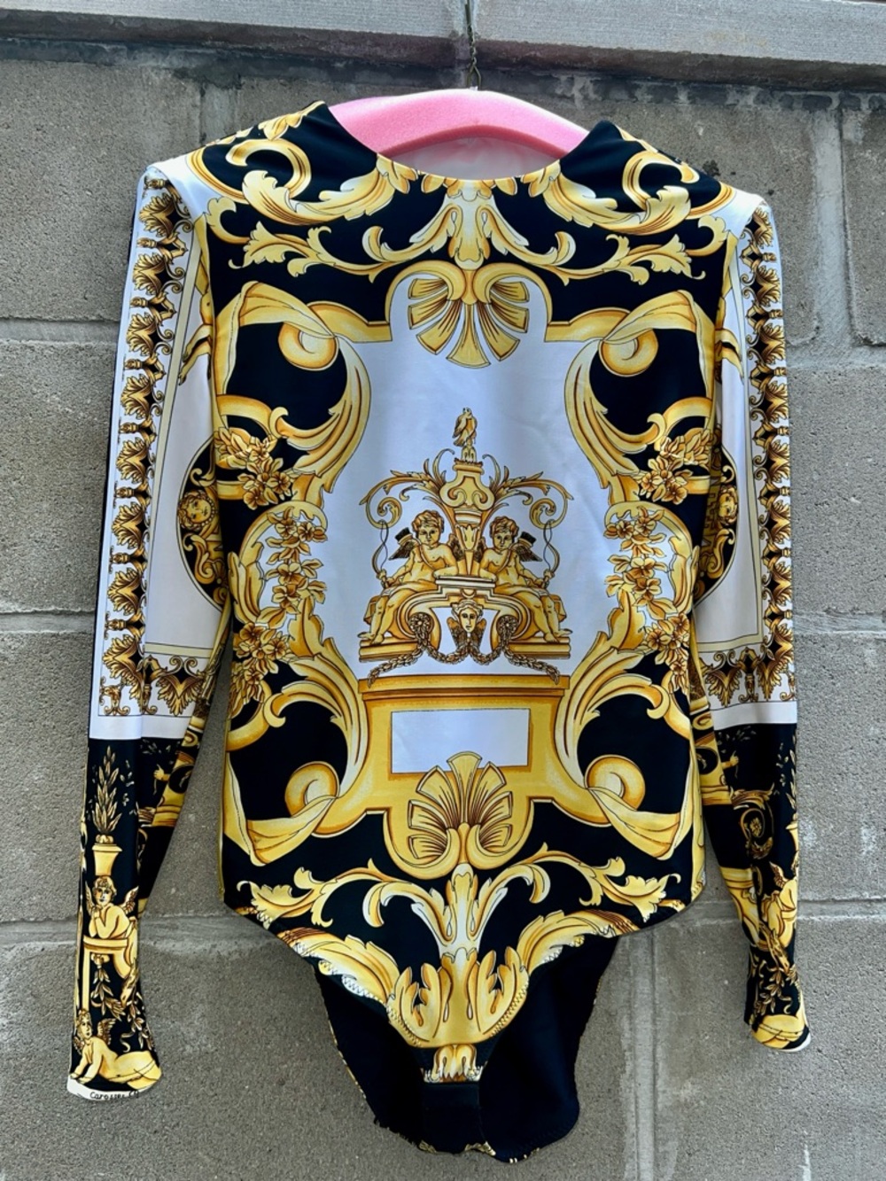 Versace Barocco bodysuit SS'92 print from the Tribute Collection.